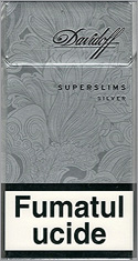 Davidoff Super Slims Silver Cigarette Pack